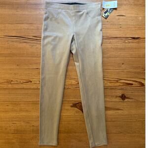 NWT‎ Karen Kane light beige faux suede pull on elastic waist leggings SIZE S